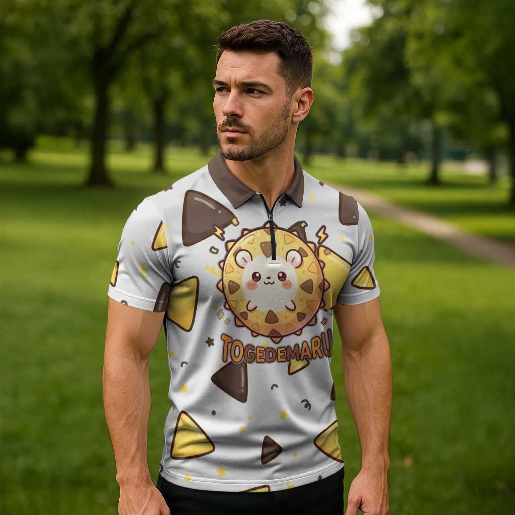Togedemaru Zipper Polo Shirt Cute Electric Nacho Pop Art