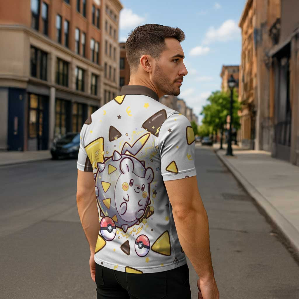 Togedemaru Zipper Polo Shirt Cute Electric Nacho Pop Art