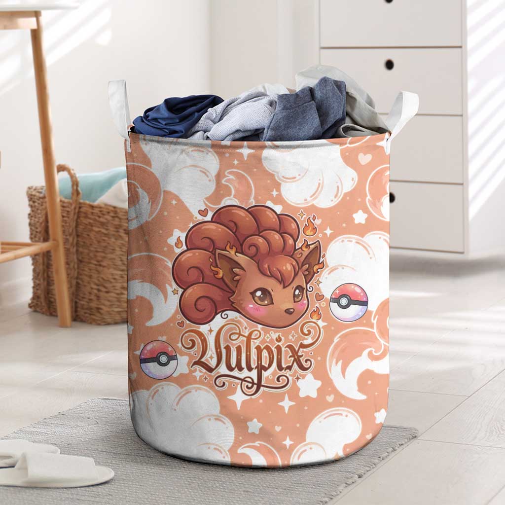 Vulpix Laundry Basket Vintage Flame Swirl Art
