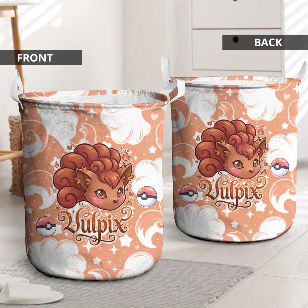 Vulpix Laundry Basket Vintage Flame Swirl Art