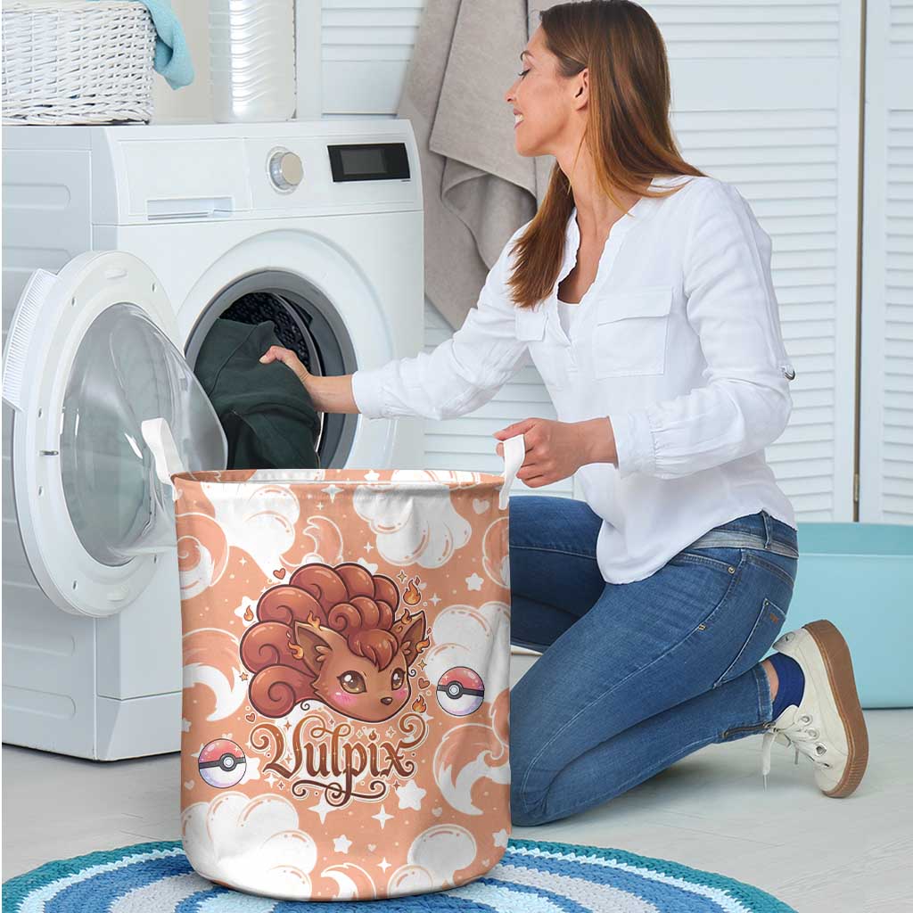 Vulpix Laundry Basket Vintage Flame Swirl Art