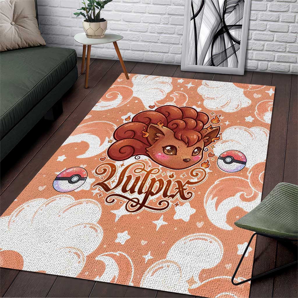 Vulpix Area Rug Vintage Flame Swirl Art