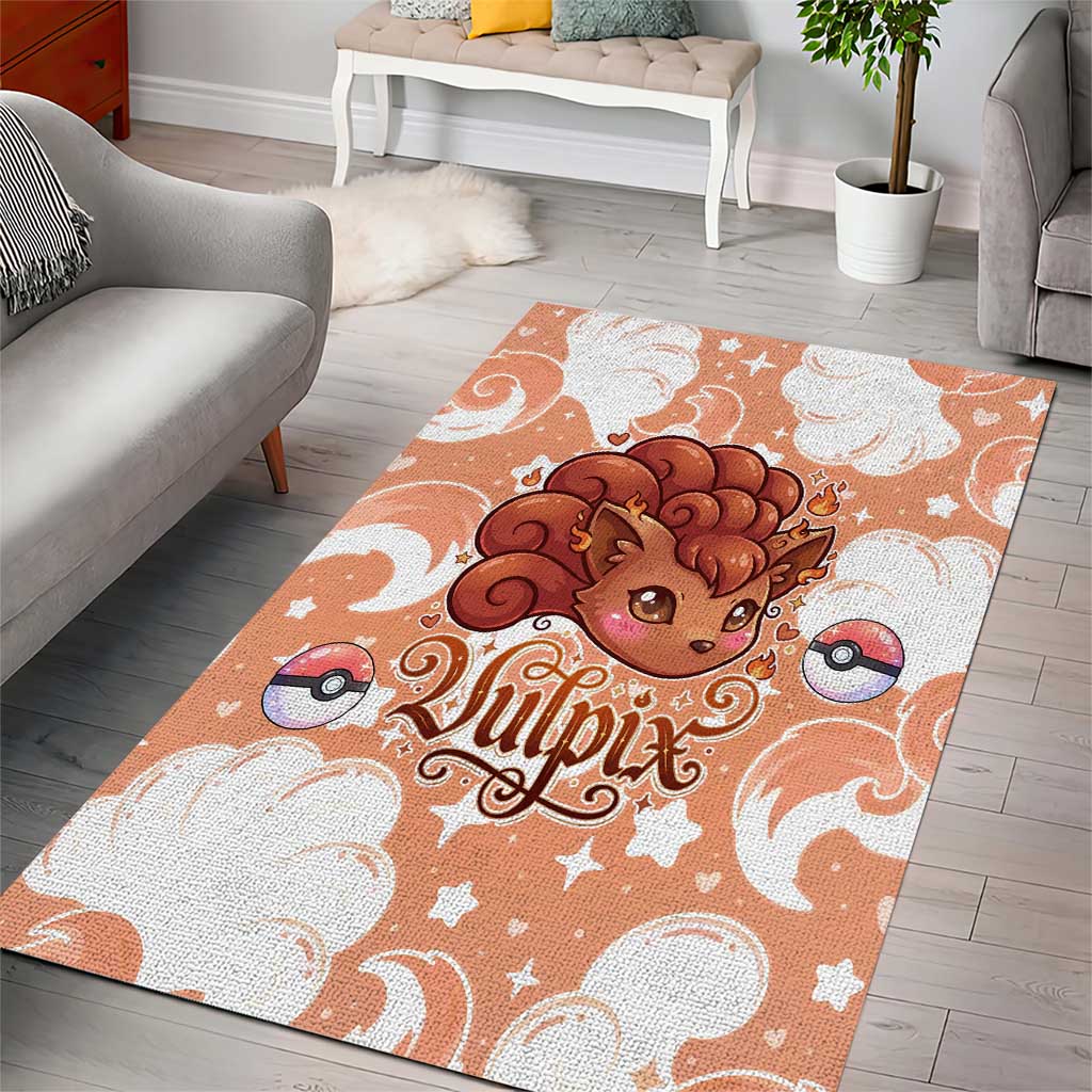Vulpix Area Rug Vintage Flame Swirl Art