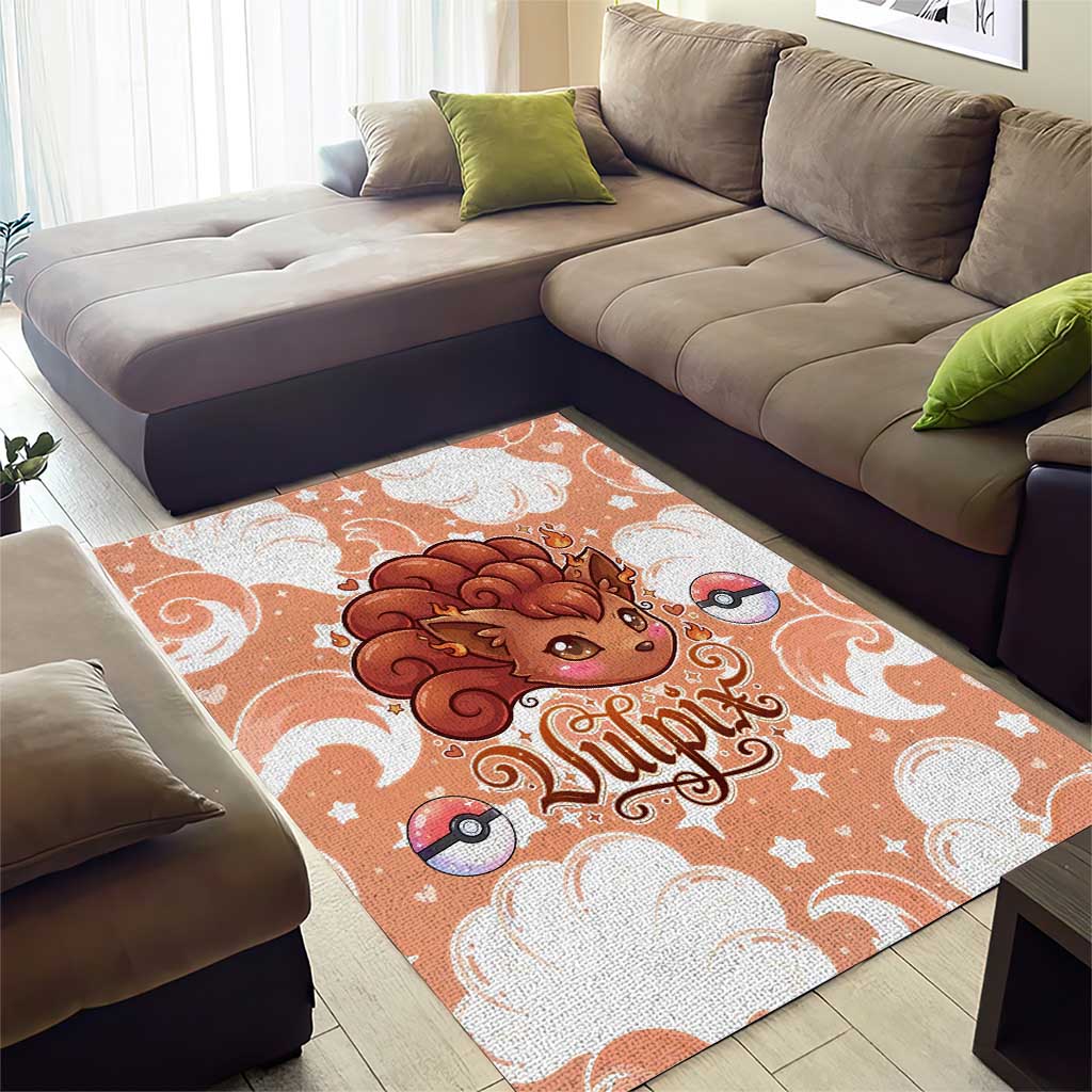 Vulpix Area Rug Vintage Flame Swirl Art