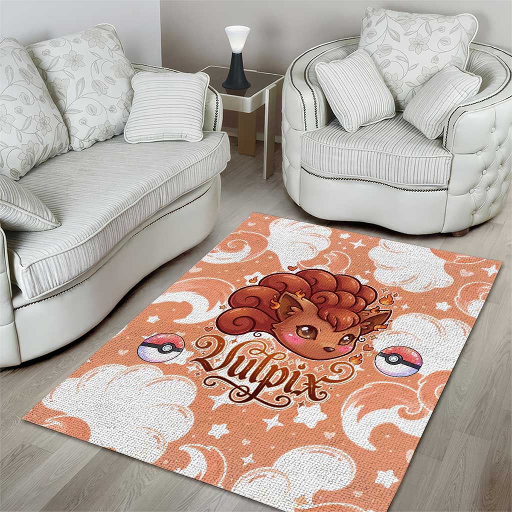 Vulpix Area Rug Vintage Flame Swirl Art