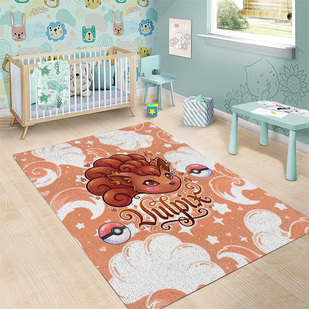 Vulpix Area Rug Vintage Flame Swirl Art