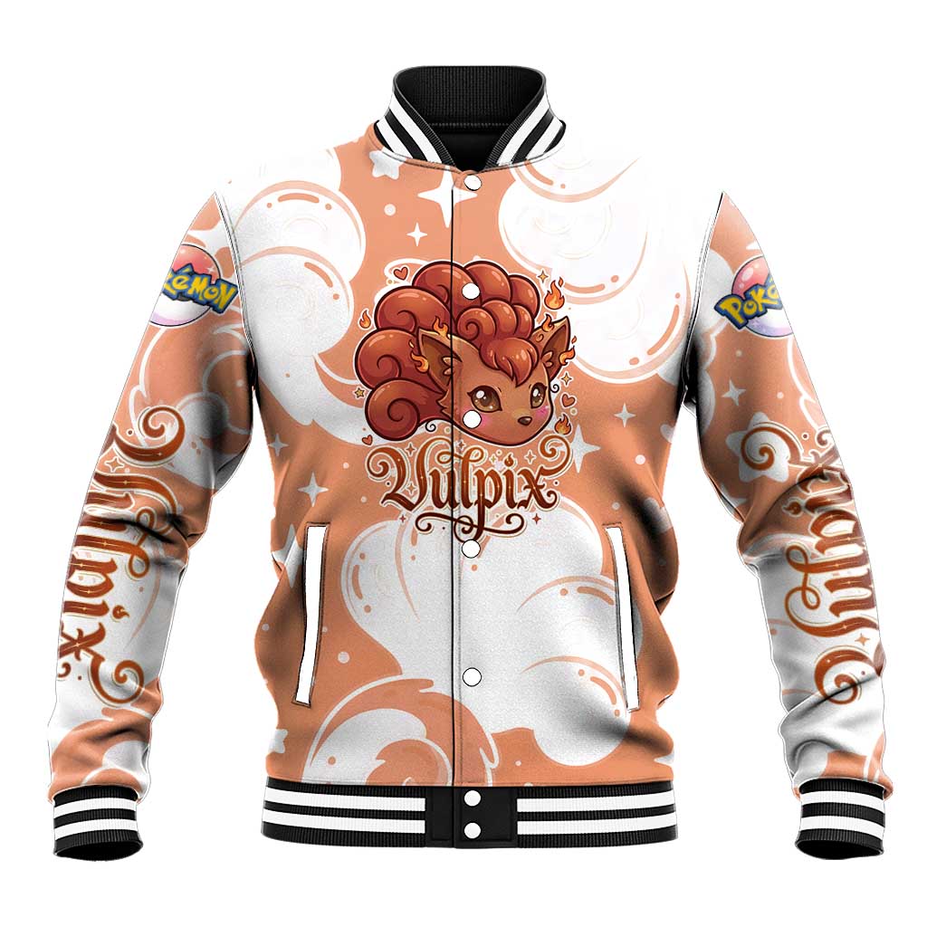 Vulpix Baseball Jacket Vintage Flame Swirl Art