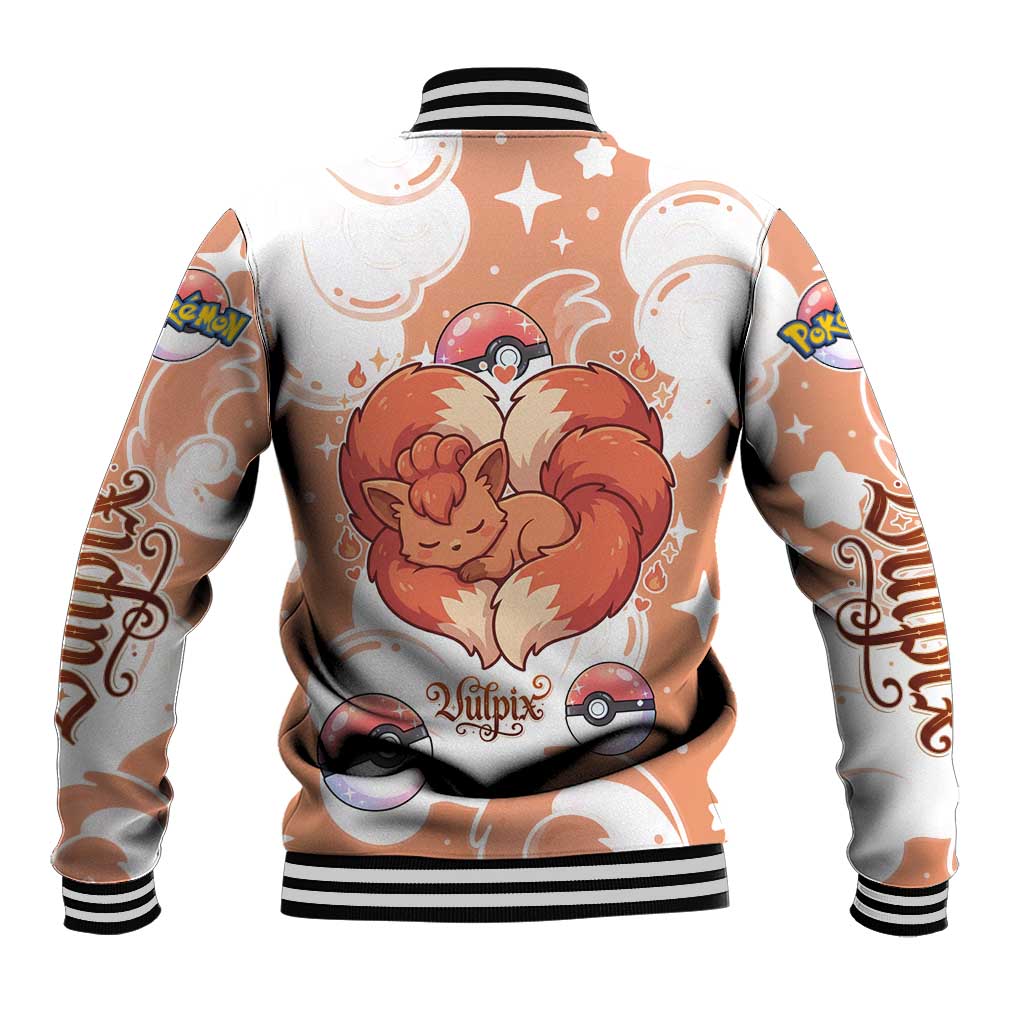 Vulpix Baseball Jacket Vintage Flame Swirl Art