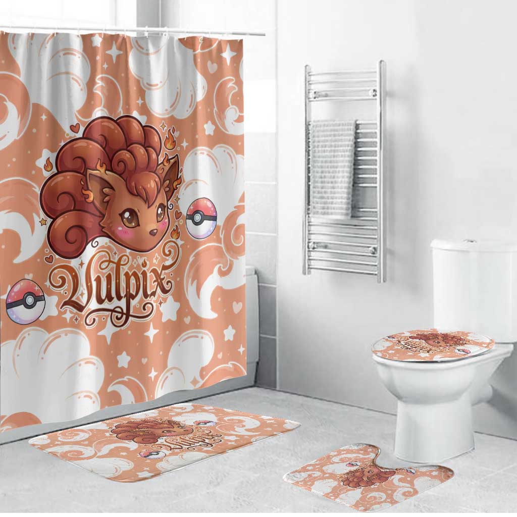 Vulpix Bathroom Set Vintage Flame Swirl Art