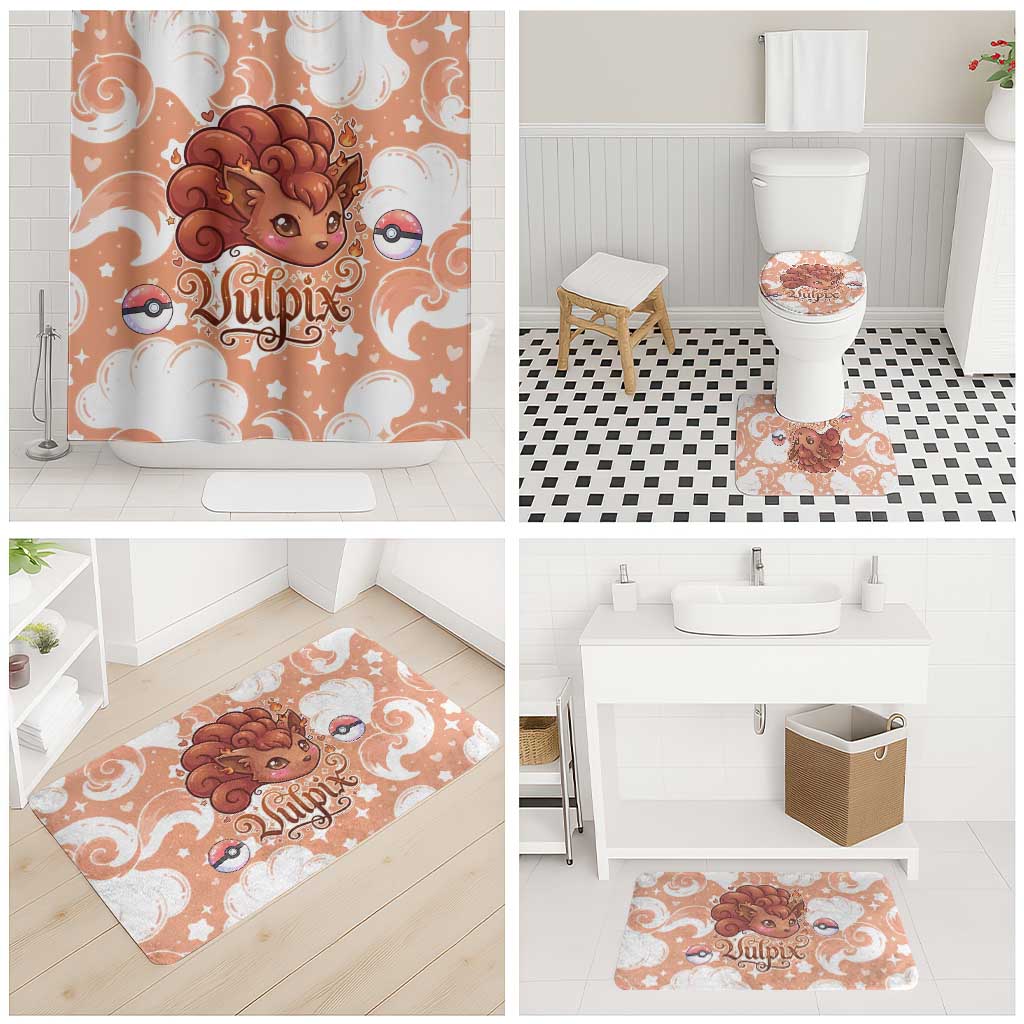 Vulpix Bathroom Set Vintage Flame Swirl Art