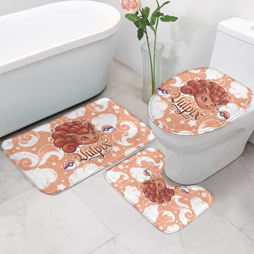 Vulpix Bathroom Set Vintage Flame Swirl Art