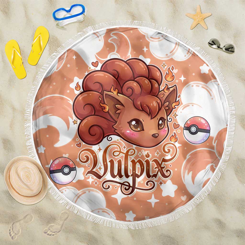 Vulpix Beach Blanket Vintage Flame Swirl Art