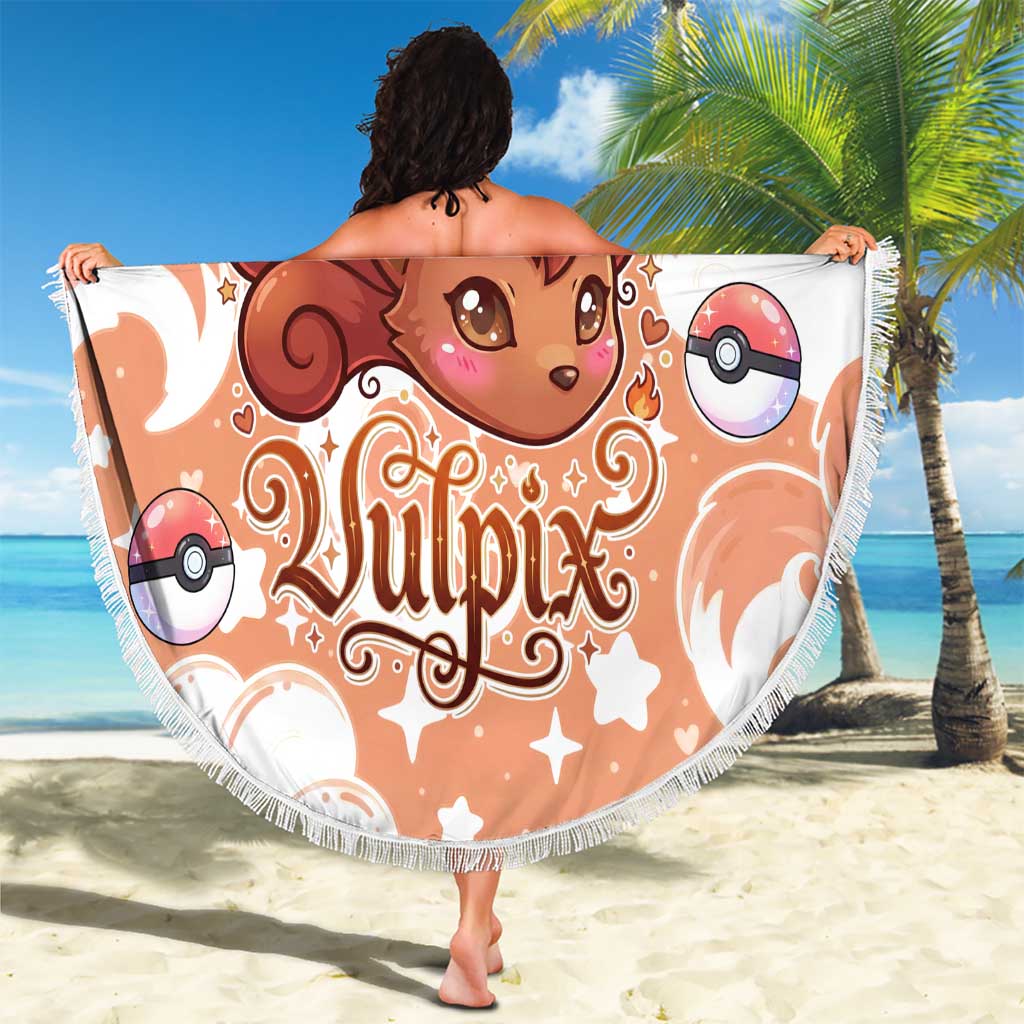 Vulpix Beach Blanket Vintage Flame Swirl Art