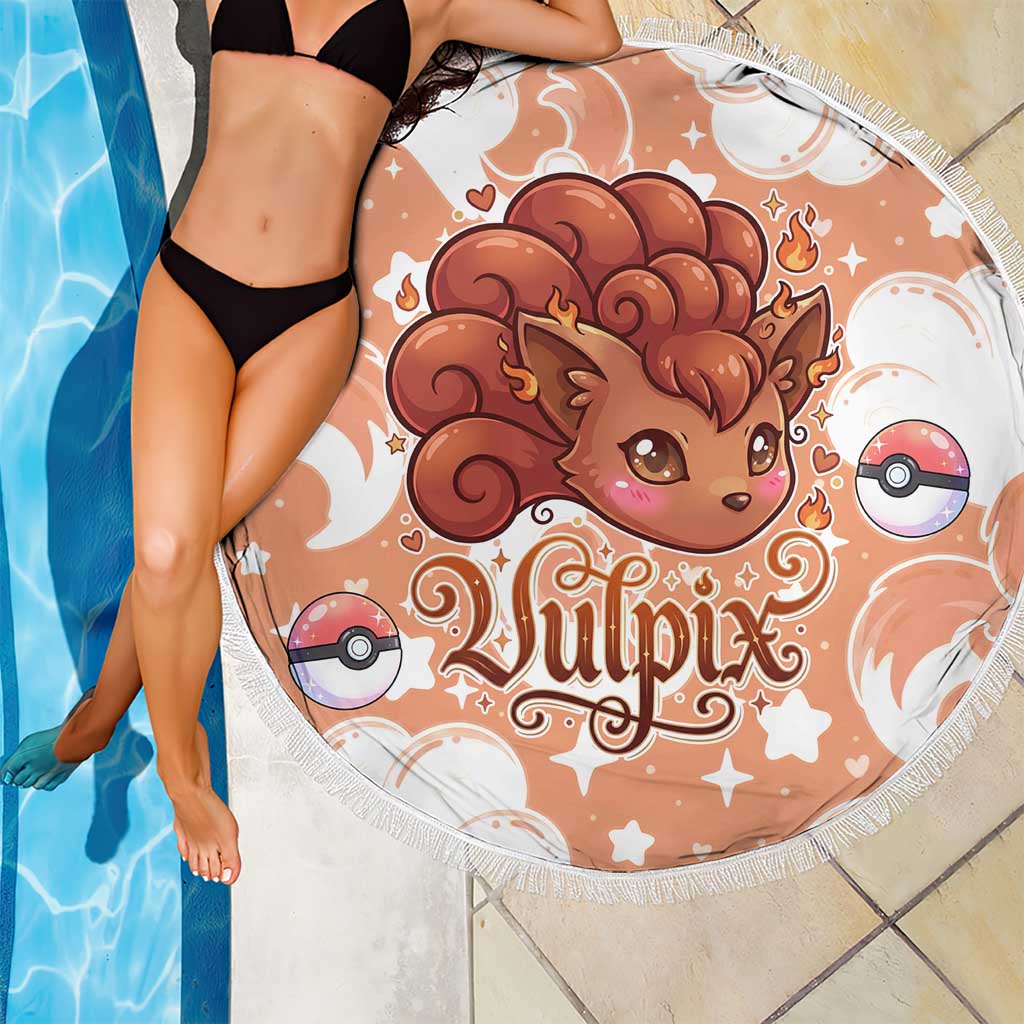Vulpix Beach Blanket Vintage Flame Swirl Art