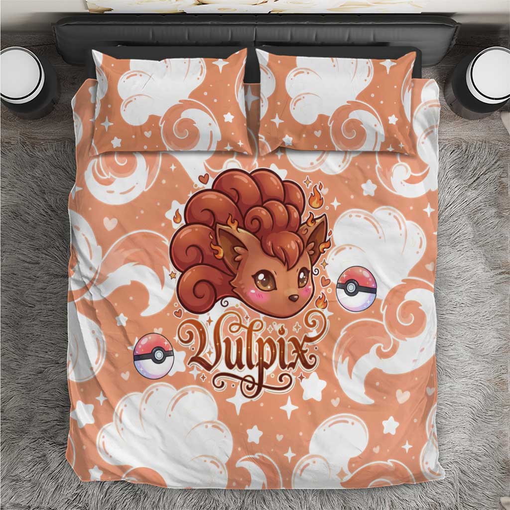 Vulpix Bedding Set Vintage Flame Swirl Art