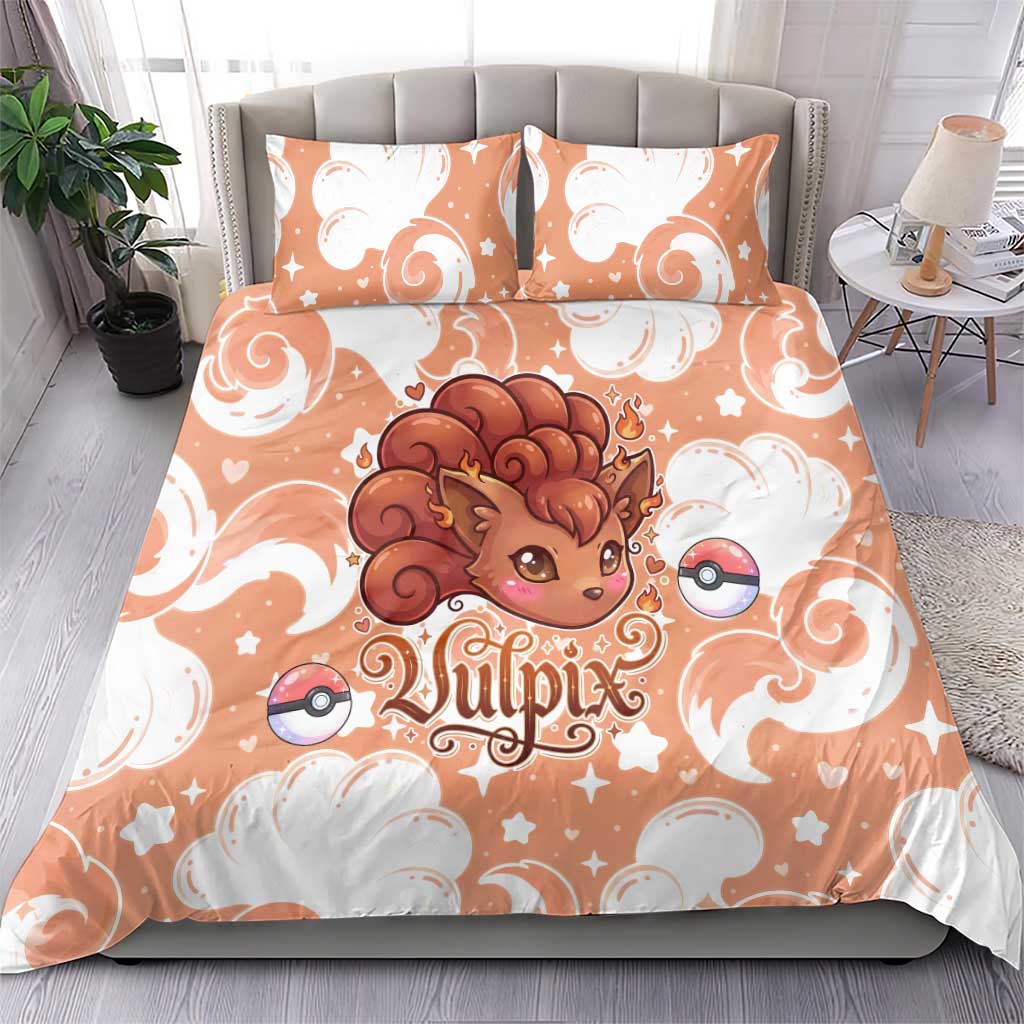 Vulpix Bedding Set Vintage Flame Swirl Art