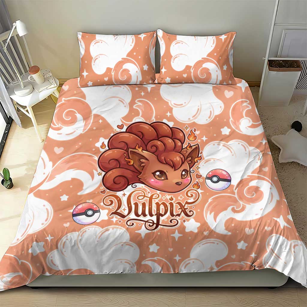 Vulpix Bedding Set Vintage Flame Swirl Art