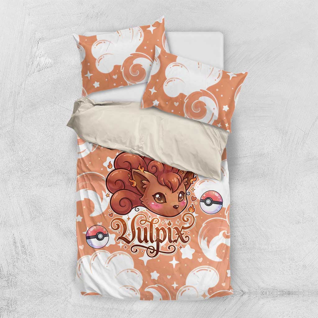Vulpix Bedding Set Vintage Flame Swirl Art