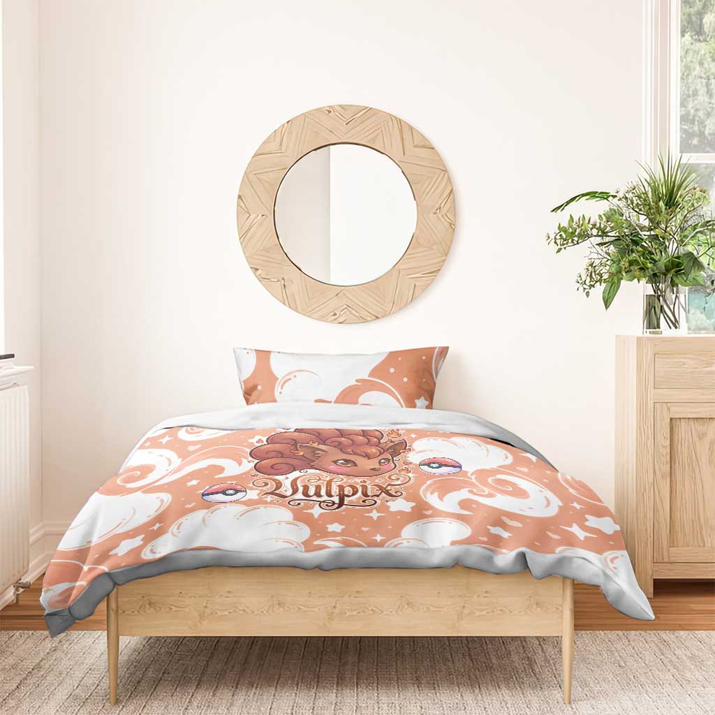 Vulpix Bedding Set Vintage Flame Swirl Art