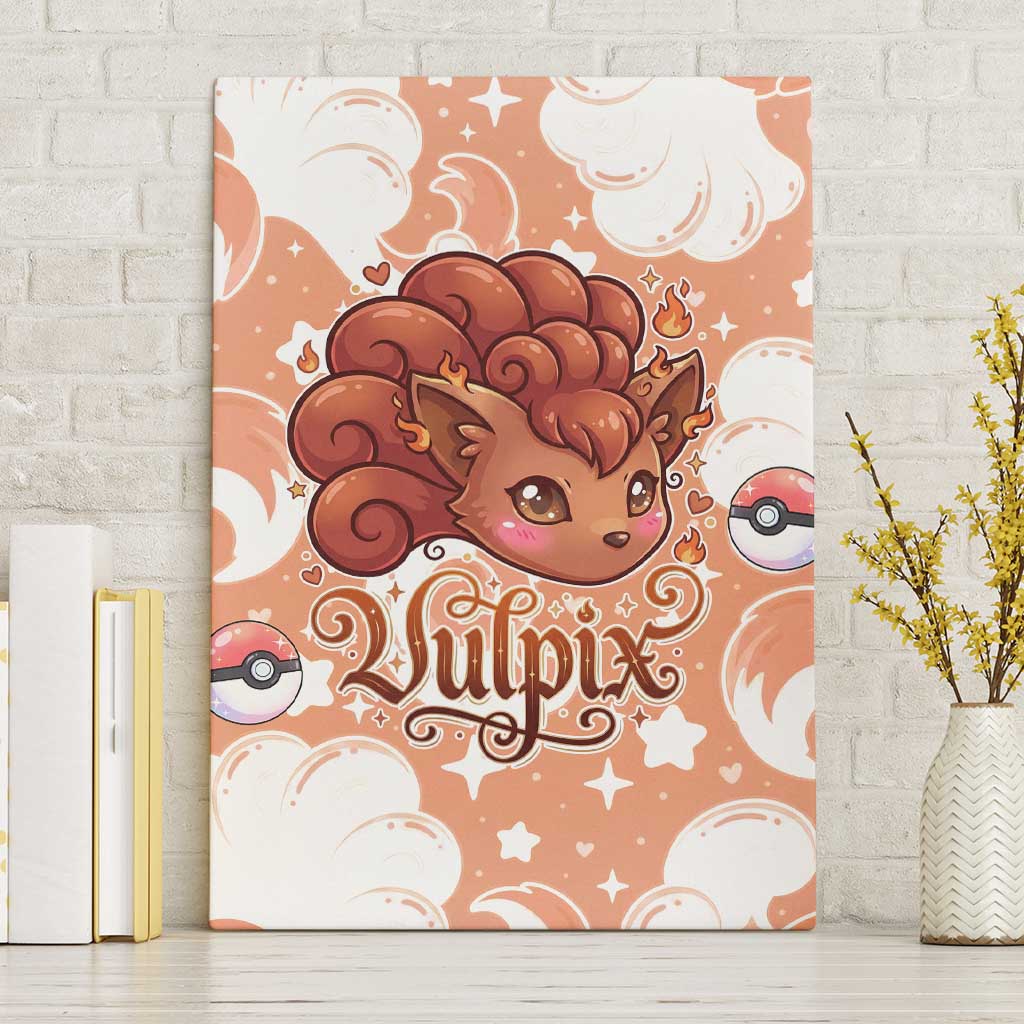 Vulpix Canvas Wall Art Vintage Flame Swirl Art