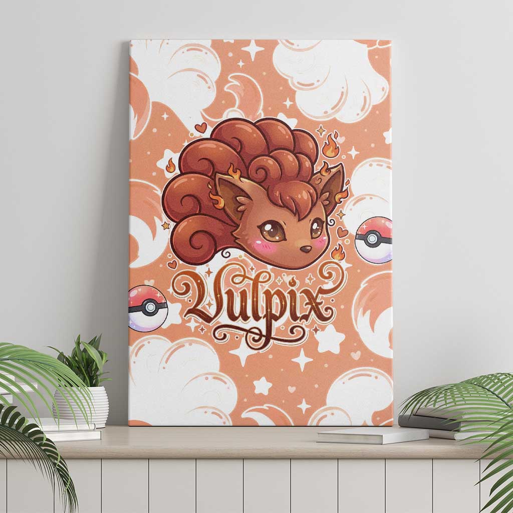 Vulpix Canvas Wall Art Vintage Flame Swirl Art