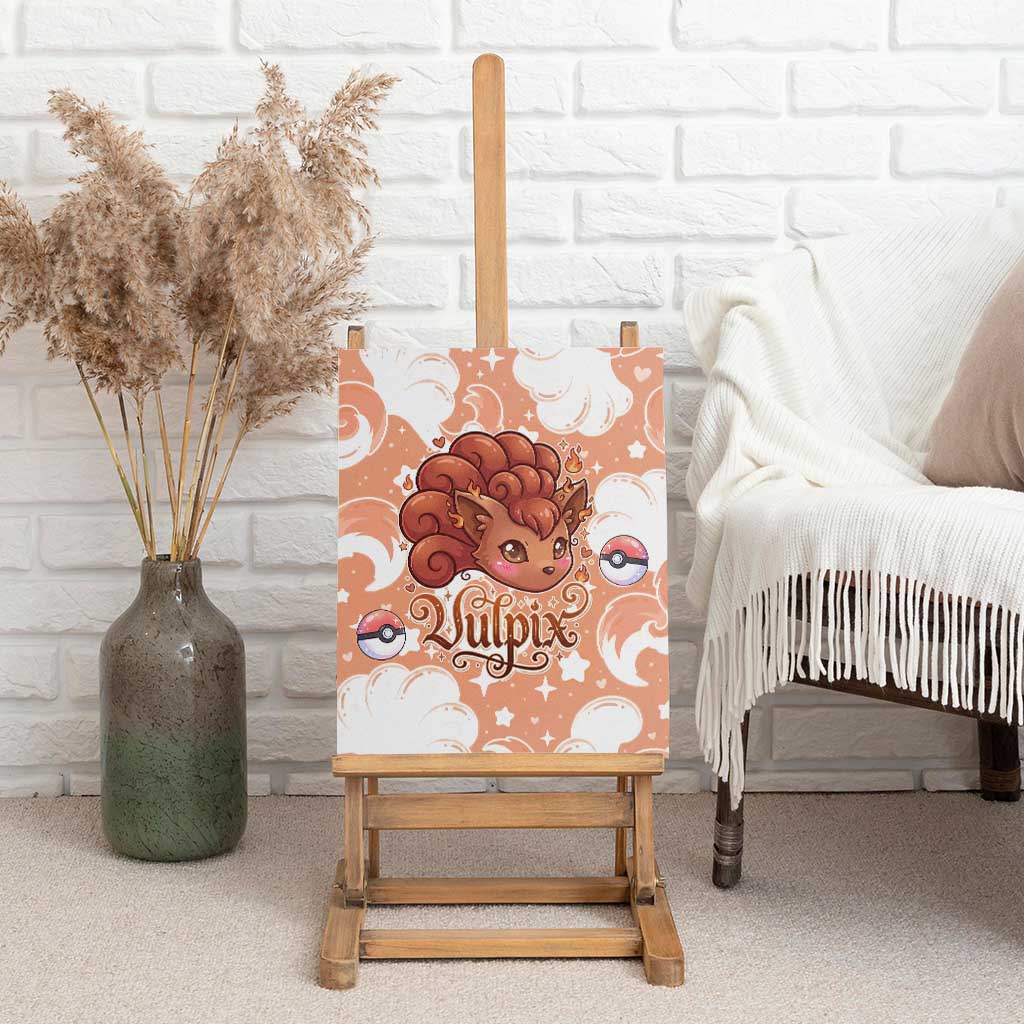 Vulpix Canvas Wall Art Vintage Flame Swirl Art