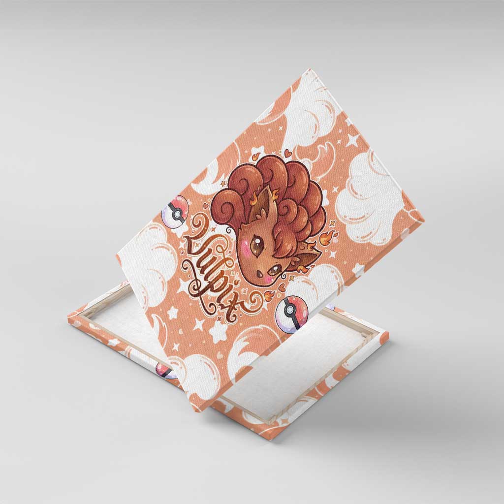 Vulpix Canvas Wall Art Vintage Flame Swirl Art