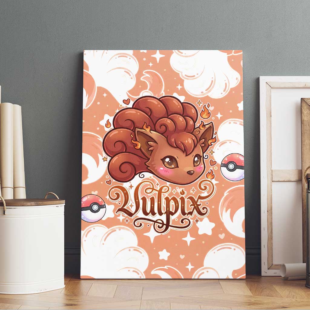 Vulpix Canvas Wall Art Vintage Flame Swirl Art