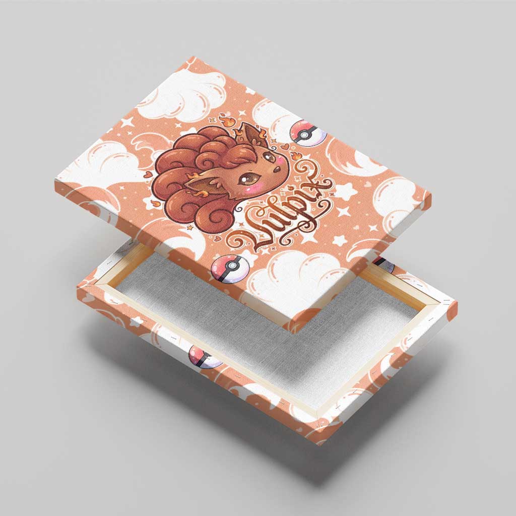 Vulpix Canvas Wall Art Vintage Flame Swirl Art
