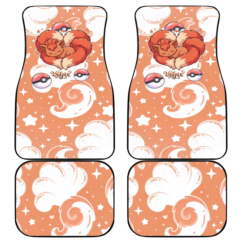 Vulpix Car Mats Vintage Flame Swirl Art