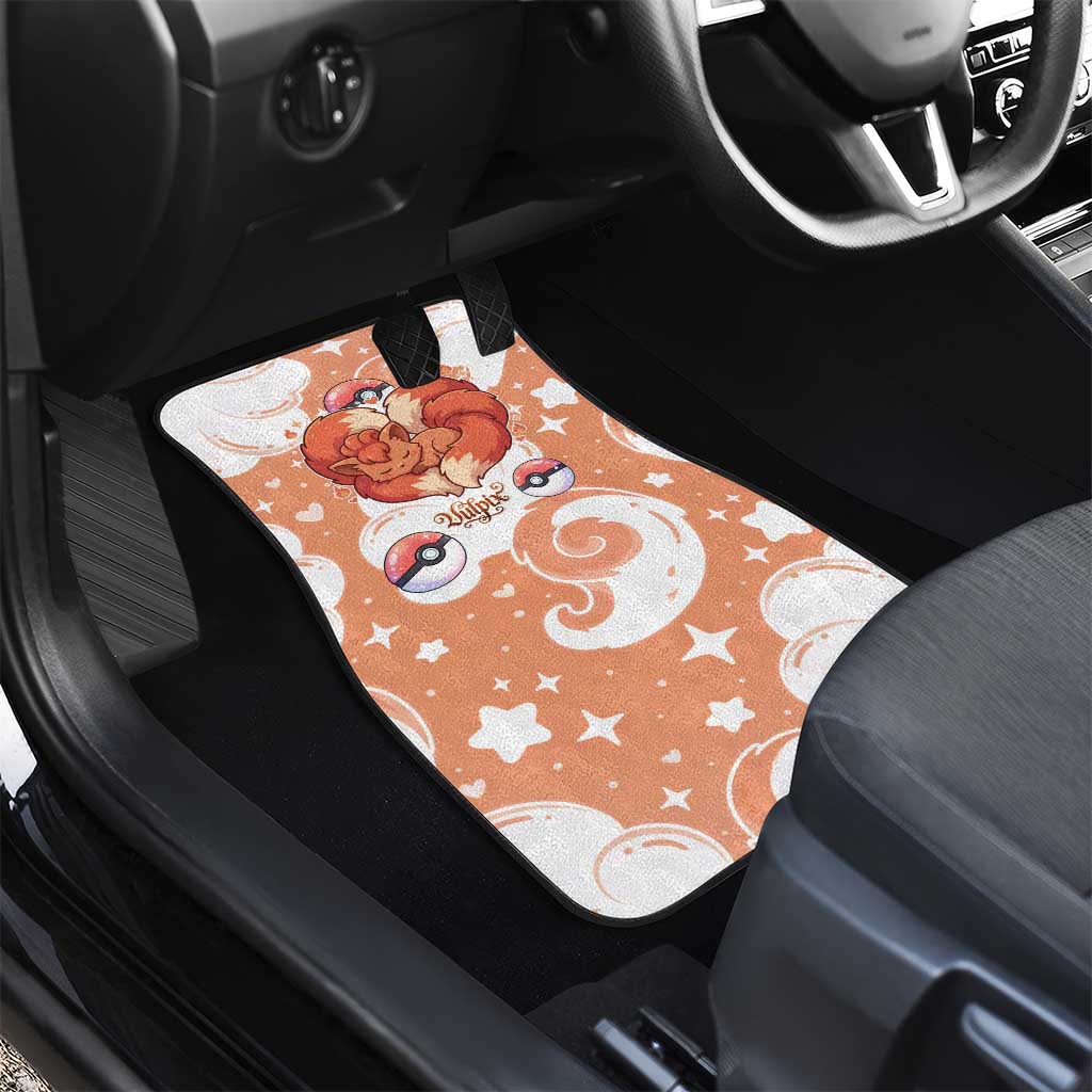 Vulpix Car Mats Vintage Flame Swirl Art