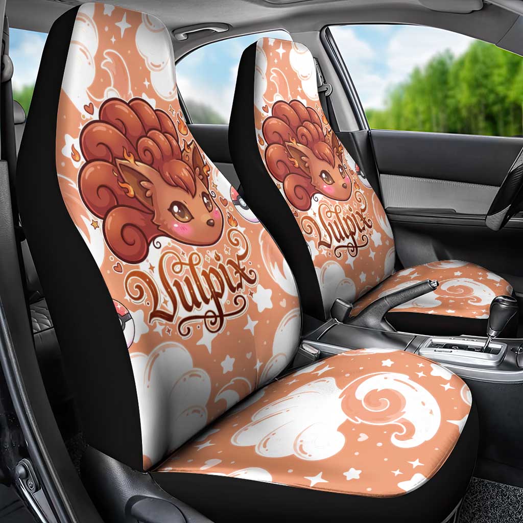 Vulpix Car Seat Cover Vintage Flame Swirl Art