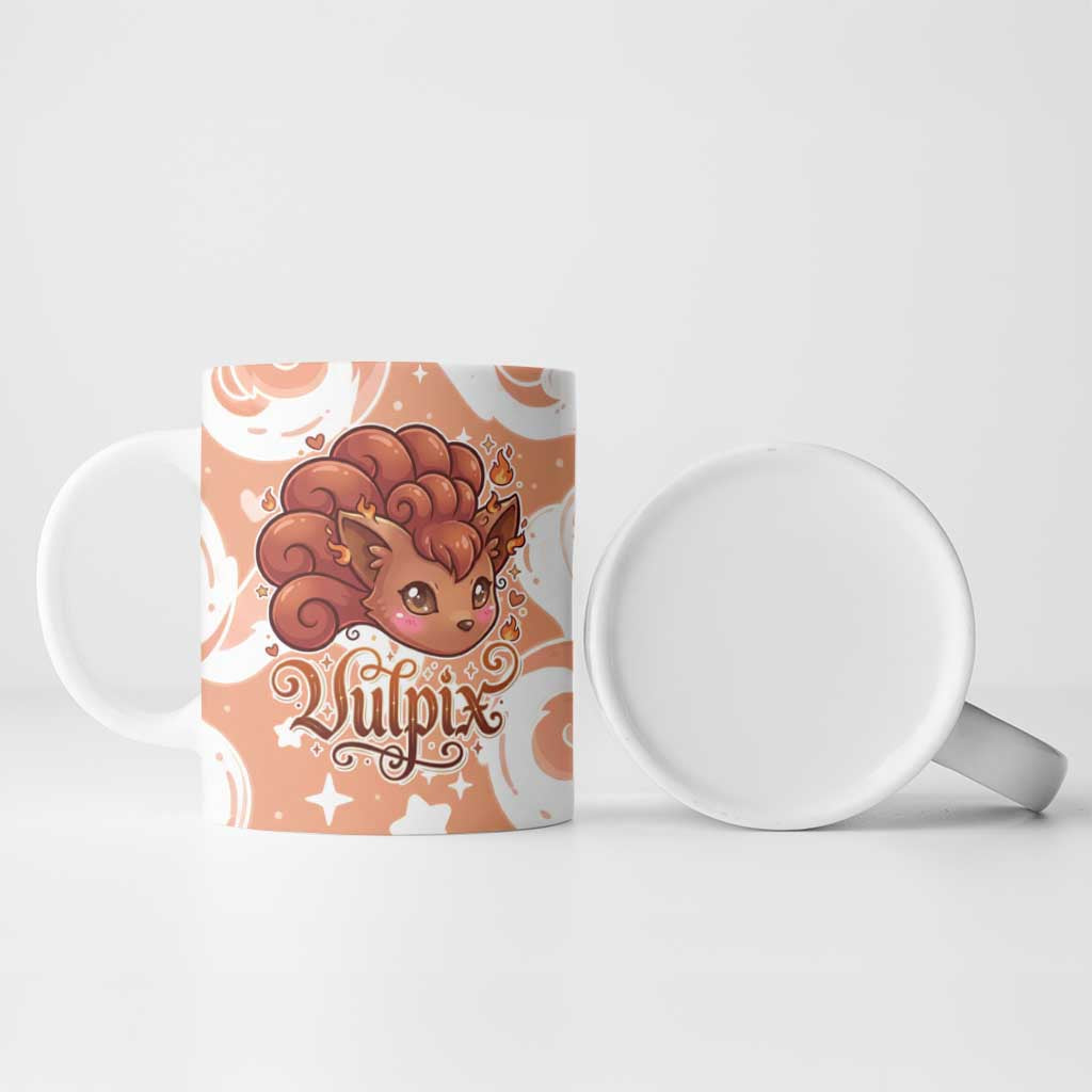 Vulpix Ceramic Mug Vintage Flame Swirl Art