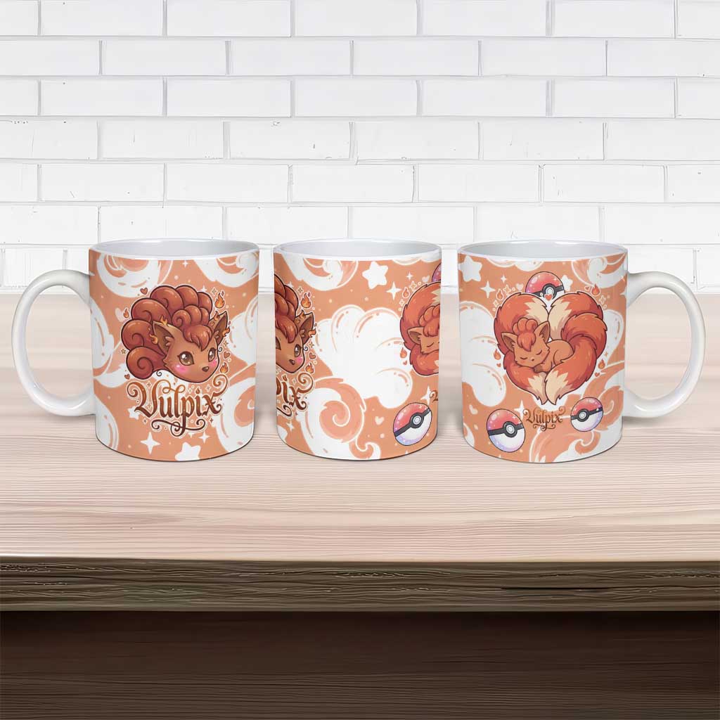 Vulpix Ceramic Mug Vintage Flame Swirl Art