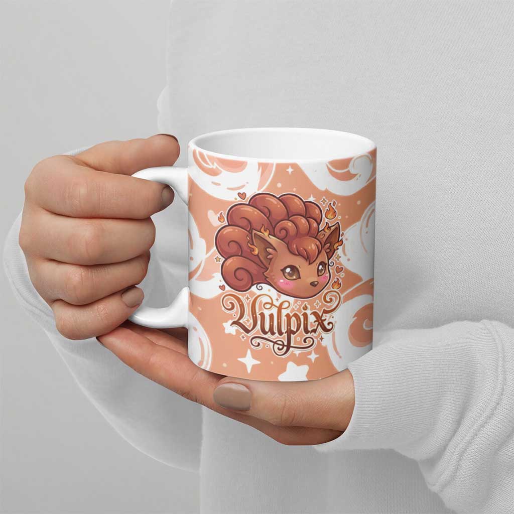 Vulpix Ceramic Mug Vintage Flame Swirl Art