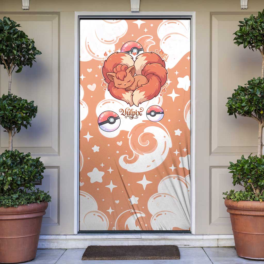 Vulpix Door Cover Vintage Flame Swirl Art
