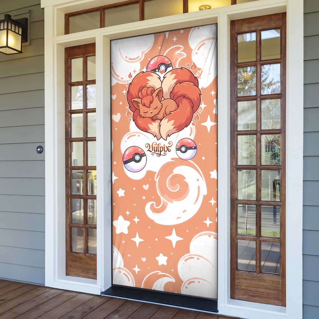 Vulpix Door Cover Vintage Flame Swirl Art