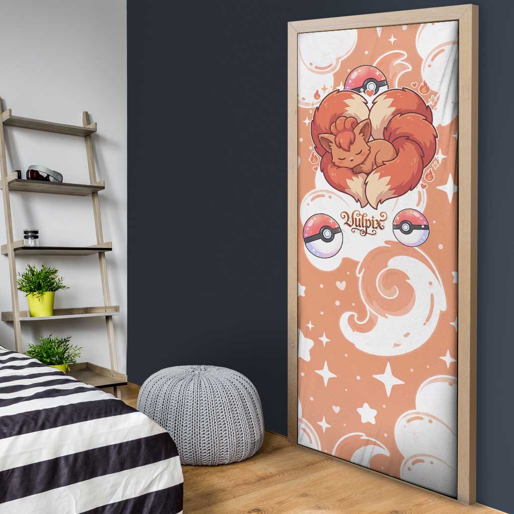Vulpix Door Cover Vintage Flame Swirl Art