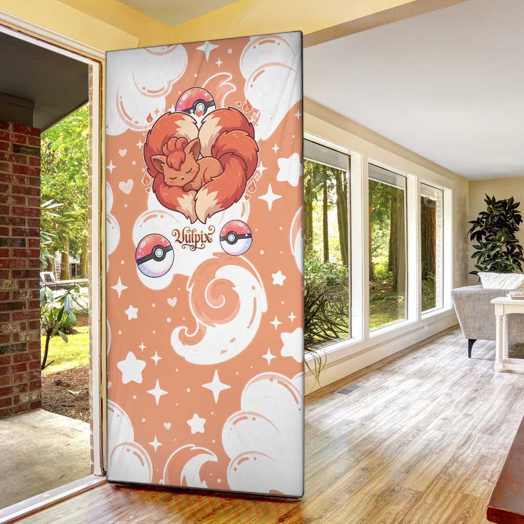 Vulpix Door Cover Vintage Flame Swirl Art