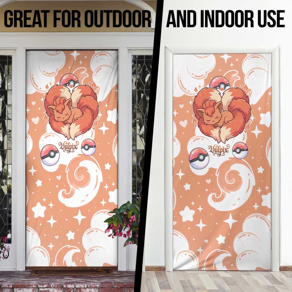 Vulpix Door Cover Vintage Flame Swirl Art