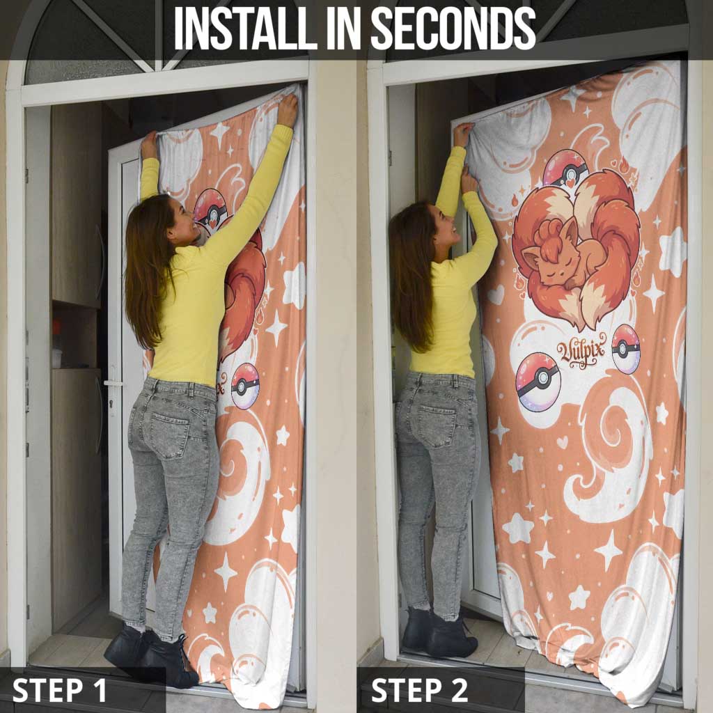 Vulpix Door Cover Vintage Flame Swirl Art