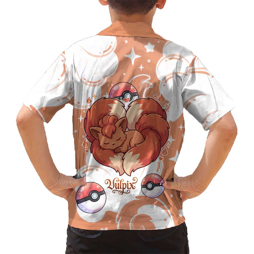 Vulpix Family Matching Puletasi and Hawaiian Shirt Vintage Flame Swirl Art