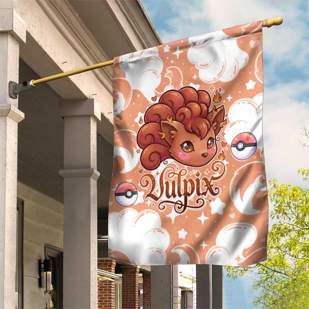 Vulpix Garden Flag Vintage Flame Swirl Art