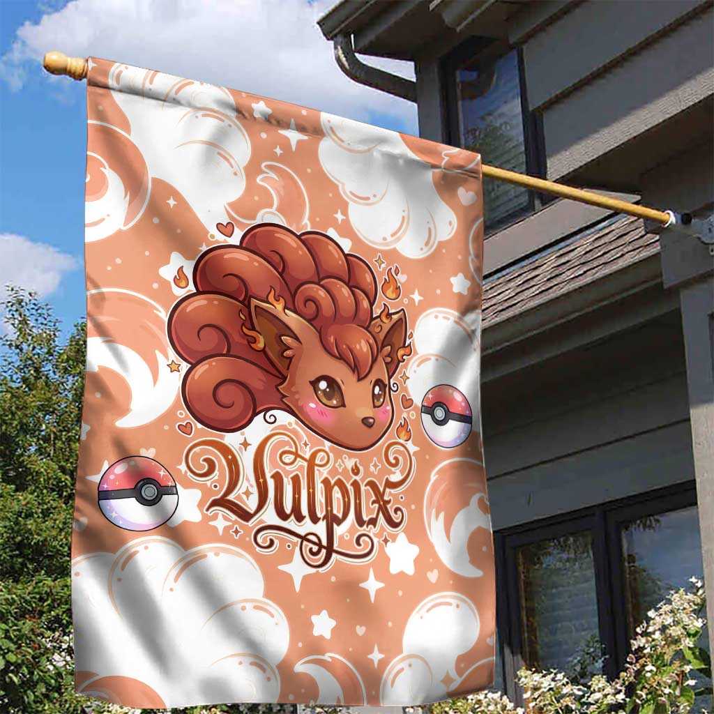 Vulpix Garden Flag Vintage Flame Swirl Art