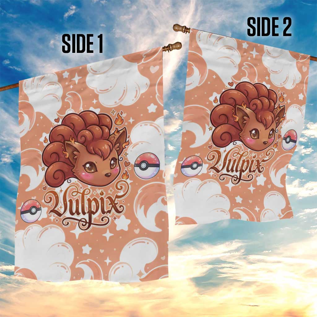 Vulpix Garden Flag Vintage Flame Swirl Art