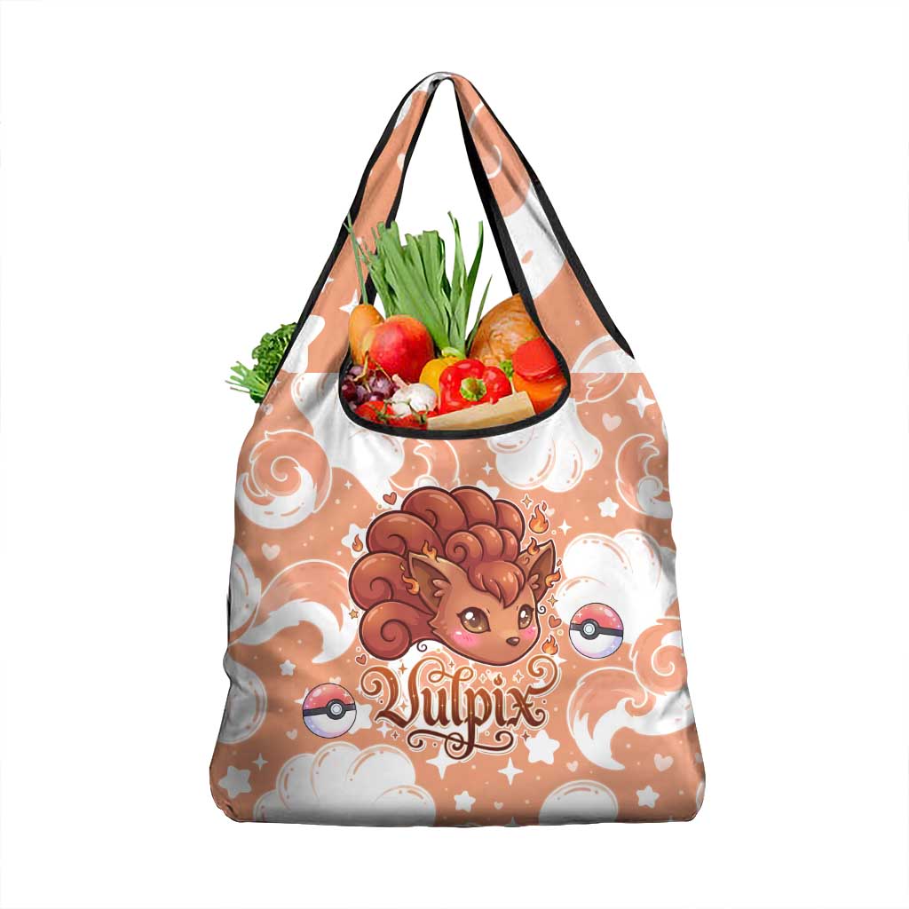 Vulpix Grocery Bag Vintage Flame Swirl Art