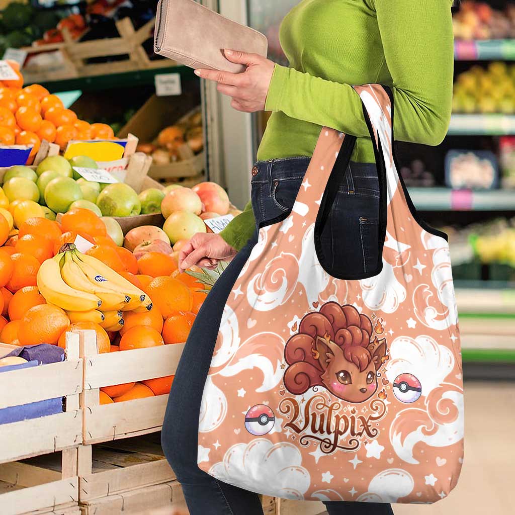 Vulpix Grocery Bag Vintage Flame Swirl Art