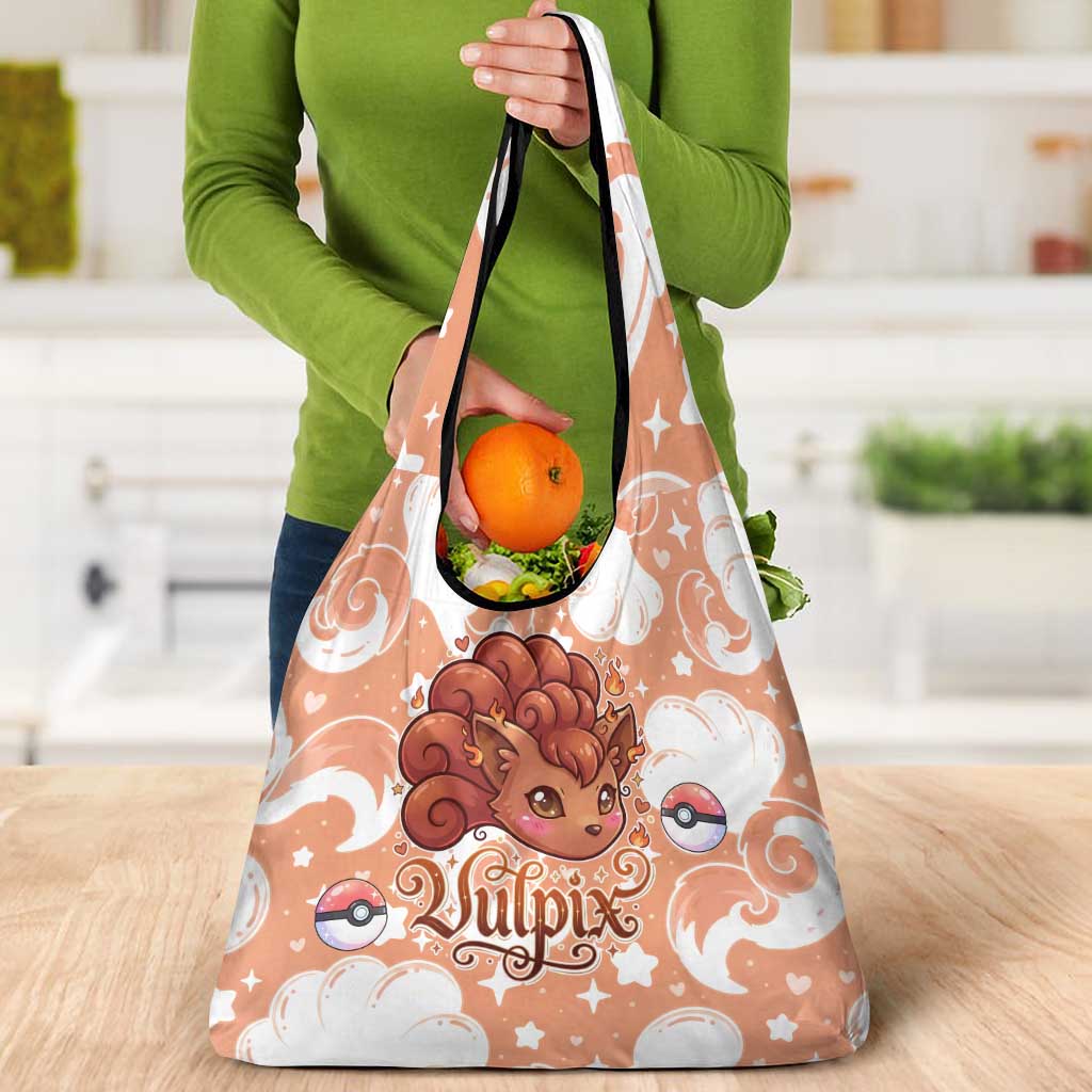 Vulpix Grocery Bag Vintage Flame Swirl Art