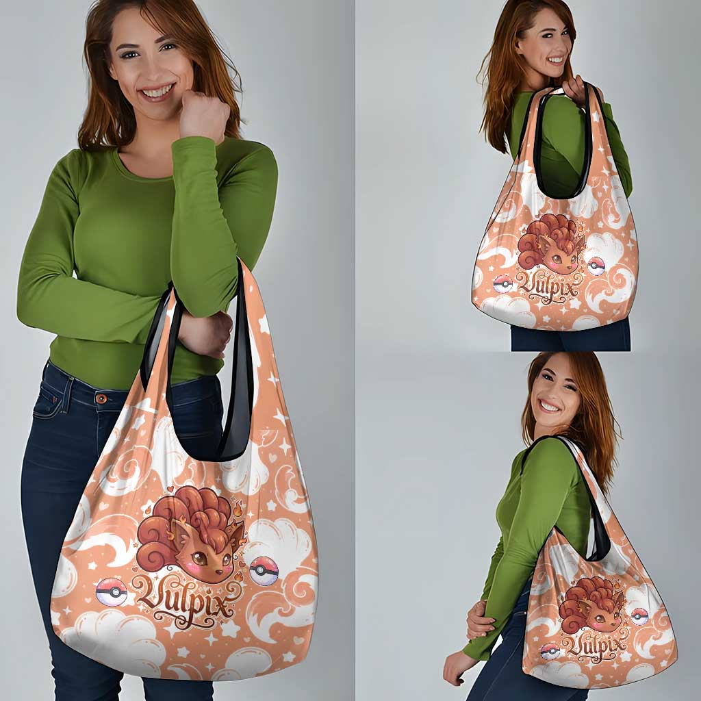 Vulpix Grocery Bag Vintage Flame Swirl Art