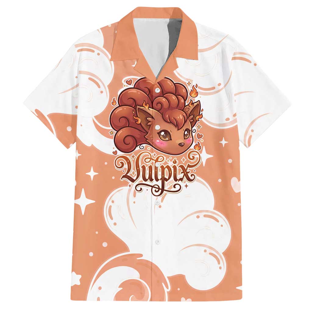 Vulpix Hawaiian Shirt Vintage Flame Swirl Art